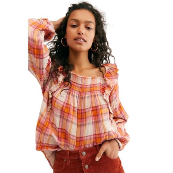 🆕Free People We the Free Siena Plaid Pullover - Picture 2 of 8